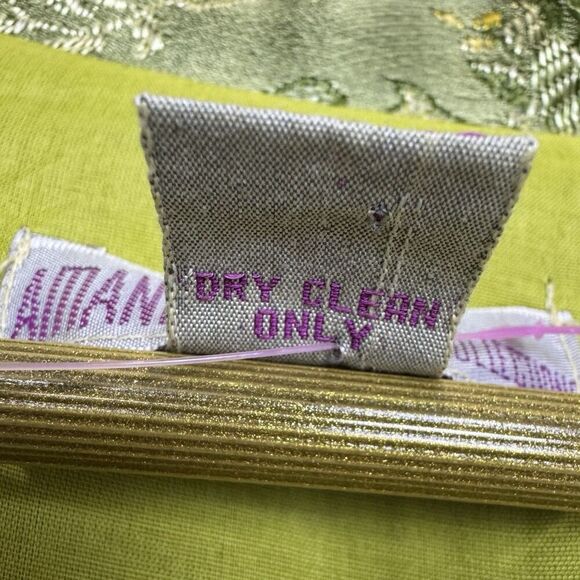 Amanda Smith Patchwork Satin Blazer Jacket Size M Green Crest Boho Lagenlook Y2K - Picture 8 of 8